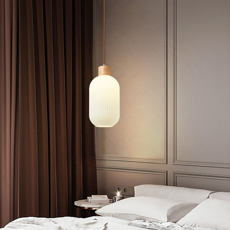 Muto Modern LED Pendelleuchte Weiß 2 Stile Ess/Wohnzimmer Holz/Glas