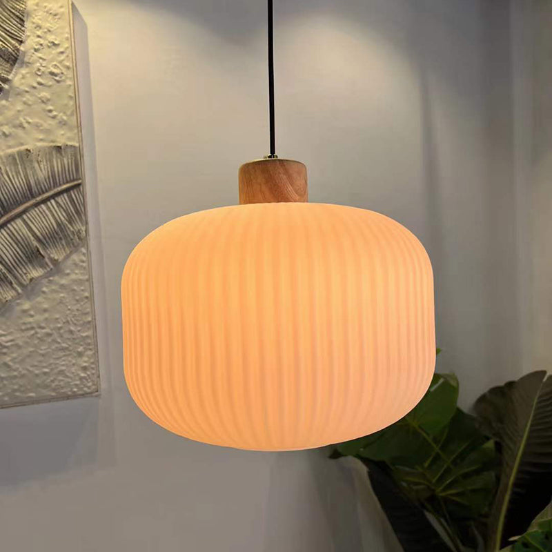 Muto Modern LED Pendelleuchte Weiß 2 Stile Ess/Wohnzimmer Holz/Glas