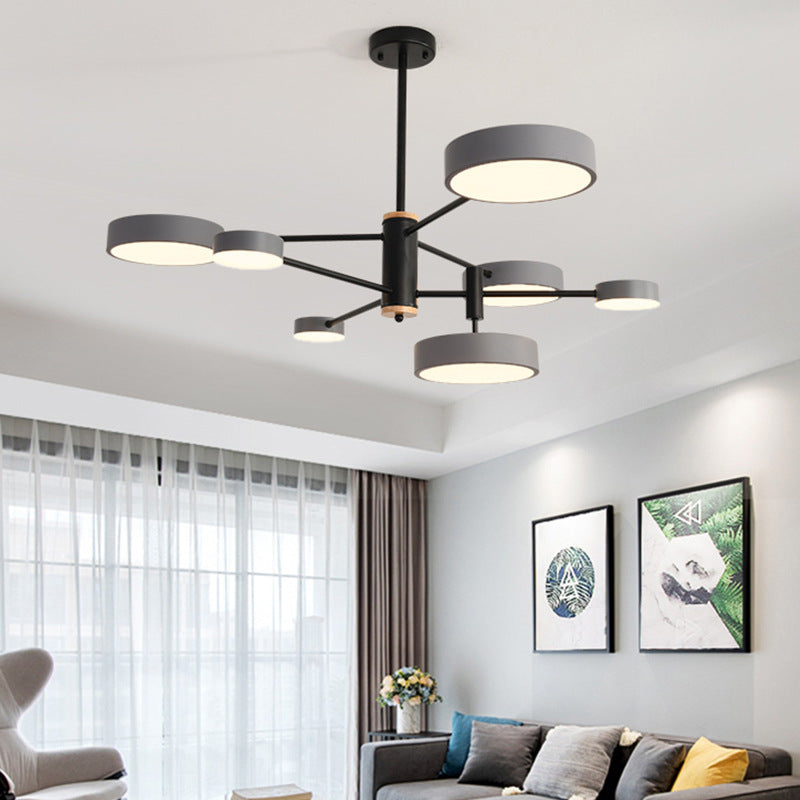 Arisha Modern LED Pendelleuchte Gold/Weiß/Grau Wohn/Schlaf/Esszimmer Esstisch Metall&Holz 3 Farbwechsel Per Schalter-Letslighting