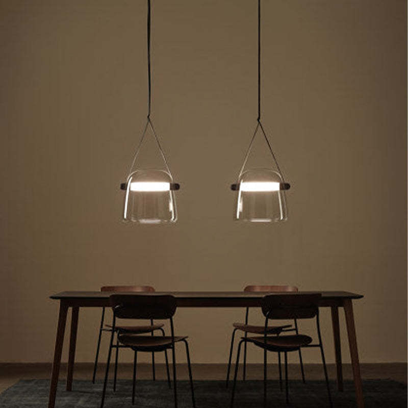 Ray Modern LED Pendelleuchte Kuppel Esstisch, Grau/Weiß, Glas