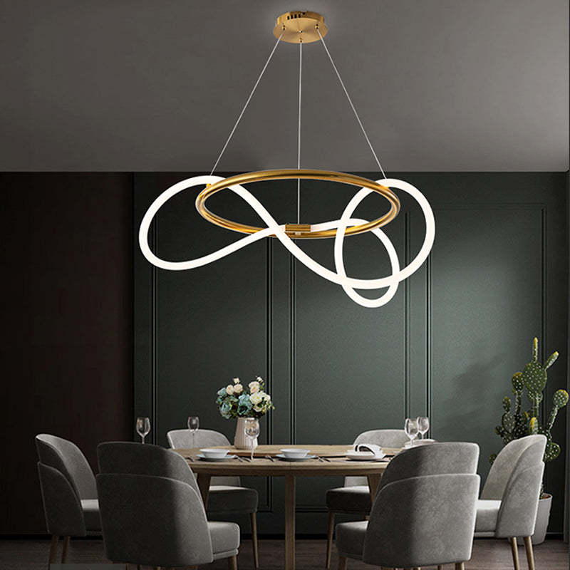Arisha Modern LED Deckenleuchte Linear Gold/Schwarz Wohnzimmer Metall