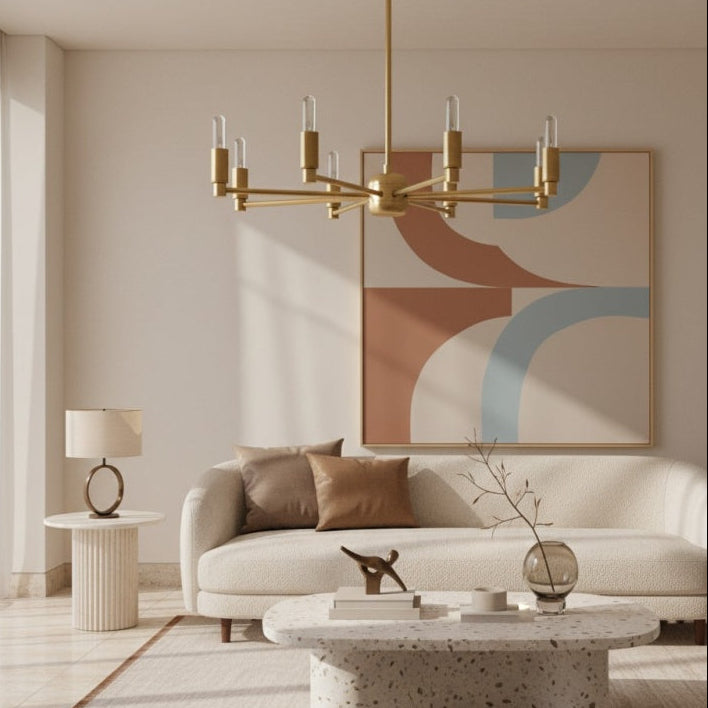 Kronleuchter mit symmetrischen Metallarmen