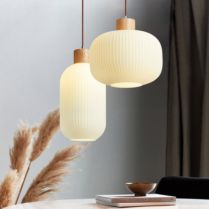 Muto Modern LED Pendelleuchte Weiß 2 Stile Ess/Wohnzimmer Holz/Glas
