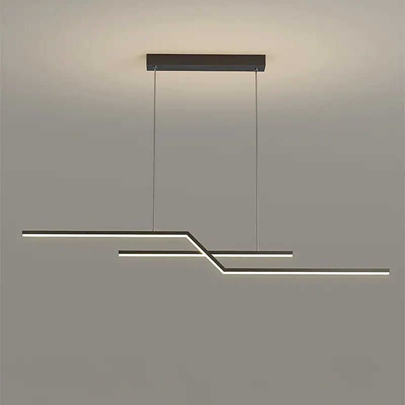 Arisha Modern Minimalistische Parallel Gefaltete Lineare LED Pendelleuchte Wohn/Schlaf/EsszimmerSchwarz/Gold Dimmbar