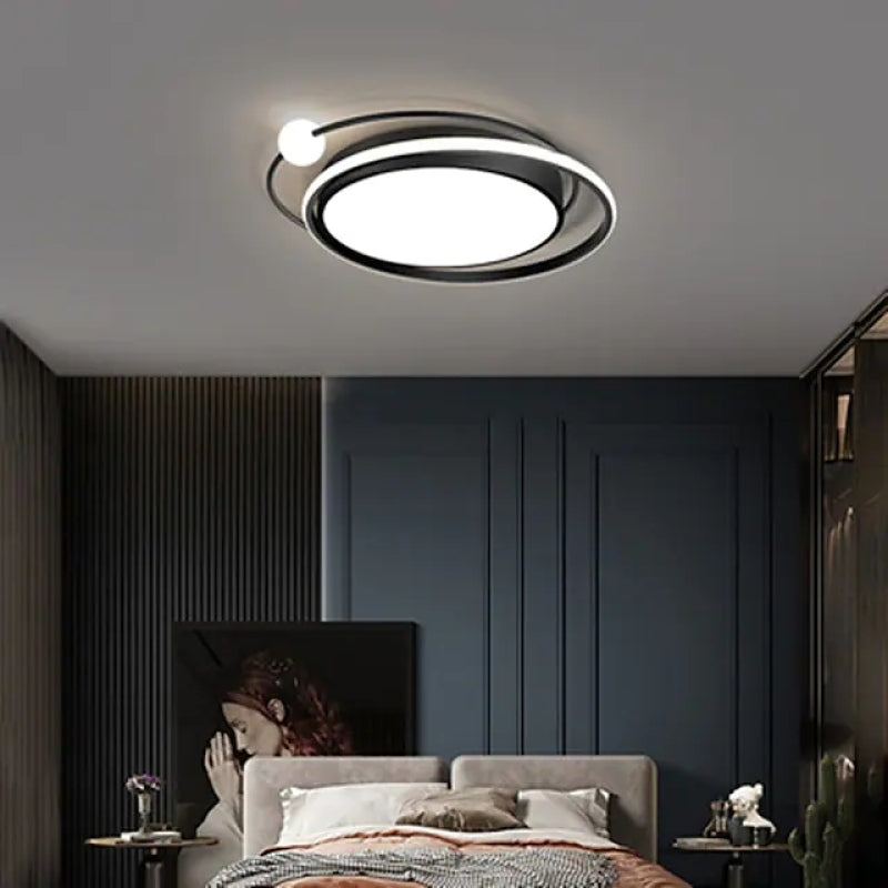 Arisha  Modern LED Deckenleuchte Planet Design Schwarz/Gold, Schlafzimmer