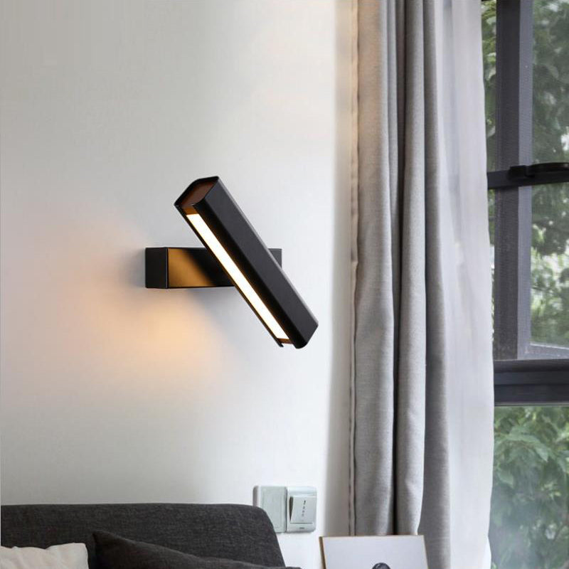 Arisha Modern Modern LED Wandleuchte Innen Drehbar Rechteckig Metall/Holz Wohnzimmer