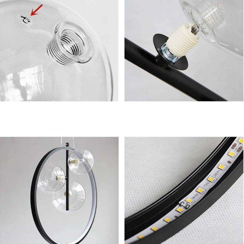 Avi Design LED Pendelleuchte Ring Wohnzimmer/Esszimmer Glas