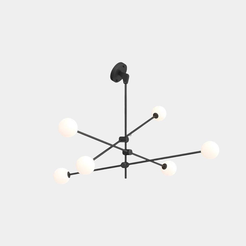 Kronleuchter Sputnik Glas Multi-Globe für schräge Decke