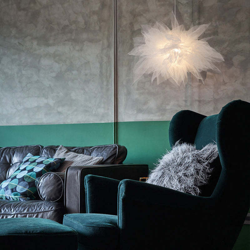 Arisha Modern LED Pendelleuchte Blume Stoff Schlafzimmer Wohnzimmer