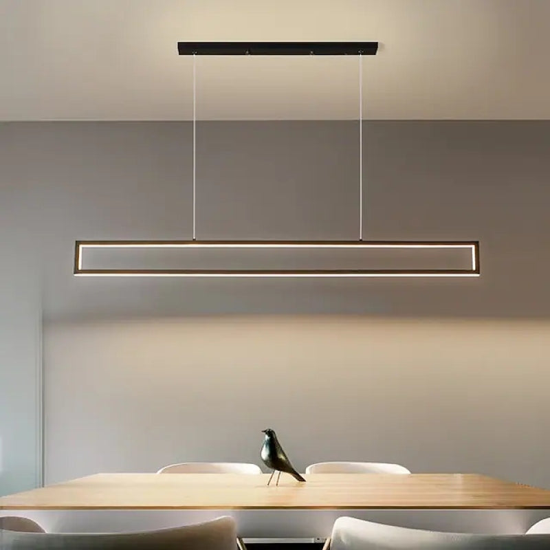 Arisha Modern LED Pendelleuchte Linear Esszimmer, Schwarz, Metall