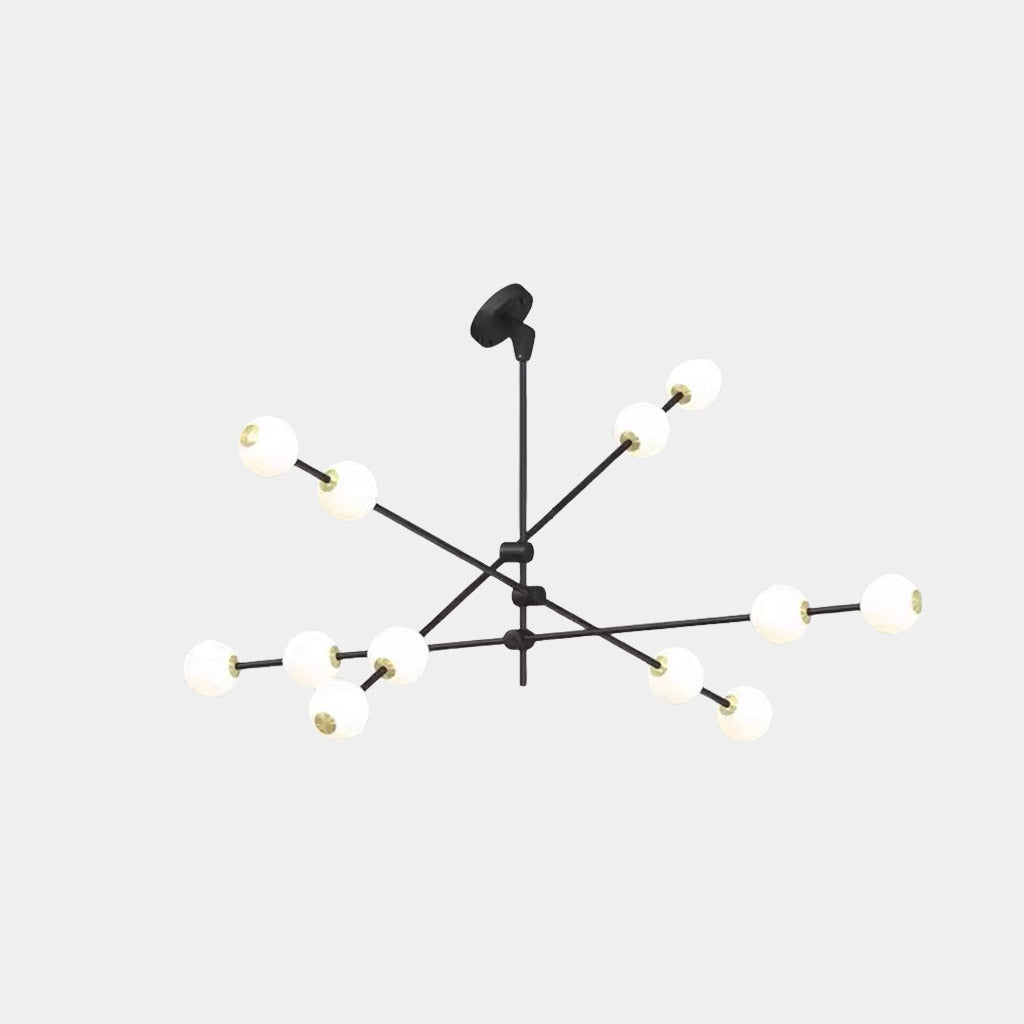 Kronleuchter Sputnik Glas Multi-Globe für schräge Decke