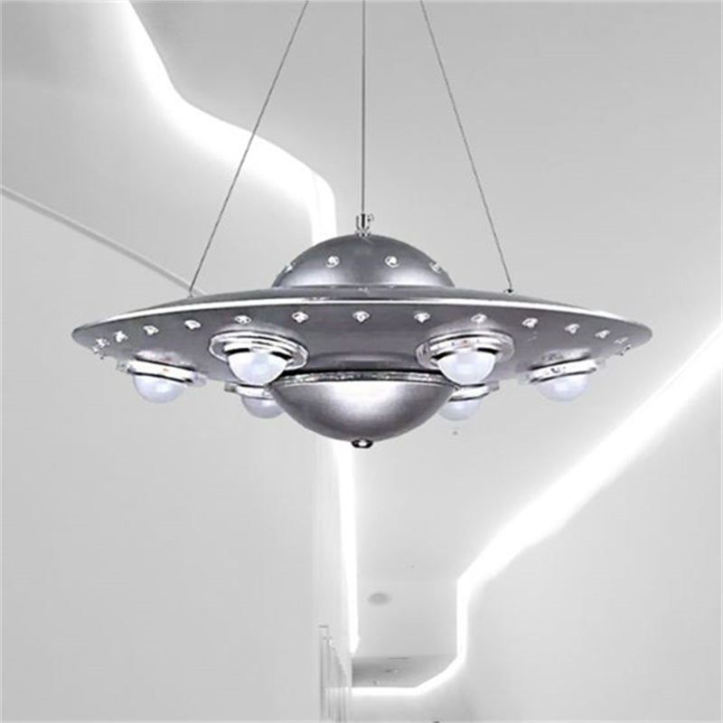 Silva Design UFO LED Pendelleuchte Silber Schlaf/Kinderzimmer Metall&Glas ∅ 50CM