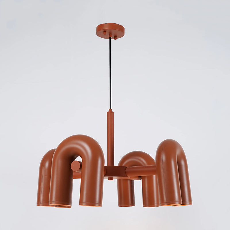 Arisha Modern LED Pendelleuchte Schwarz/Grau/Orange Wohn/Schlaf/Ess/Kinderzimmer Metall&Acryl 4/6 Flammig