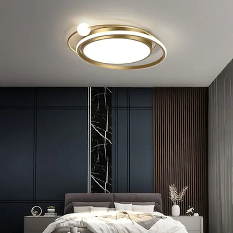 Arisha  Modern LED Deckenleuchte Planet Design Schwarz/Gold, Schlafzimmer