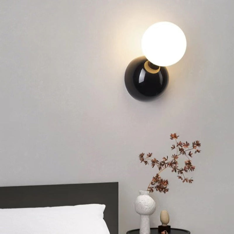 Valentina Modern LED Innenwandleuchte Schwarz Weiß Metall Wohnzimmer