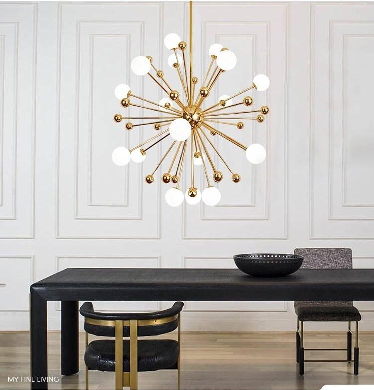 Lustra Kronleuchter Messing Opal Globe-Letslighting