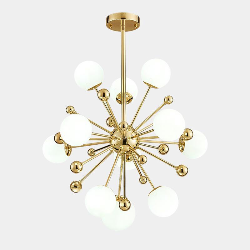 Lustra Kronleuchter Messing Opal Globe-Letslighting