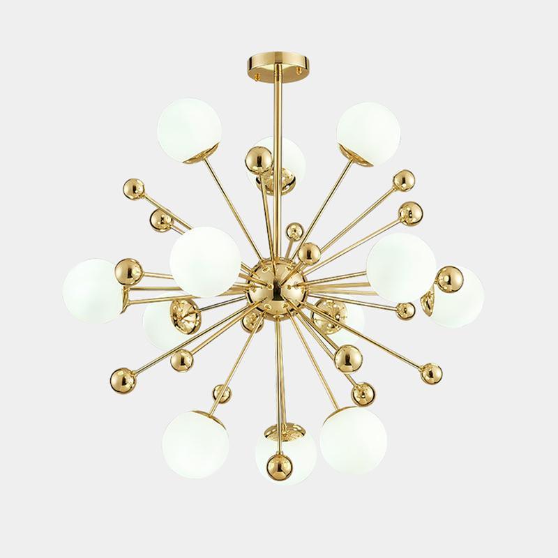 Lustra Kronleuchter Messing Opal Globe-Letslighting