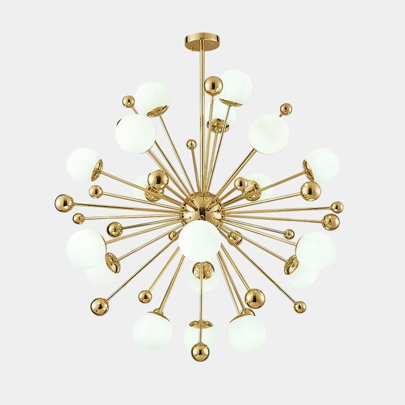Lustra Kronleuchter Messing Opal Globe-Letslighting