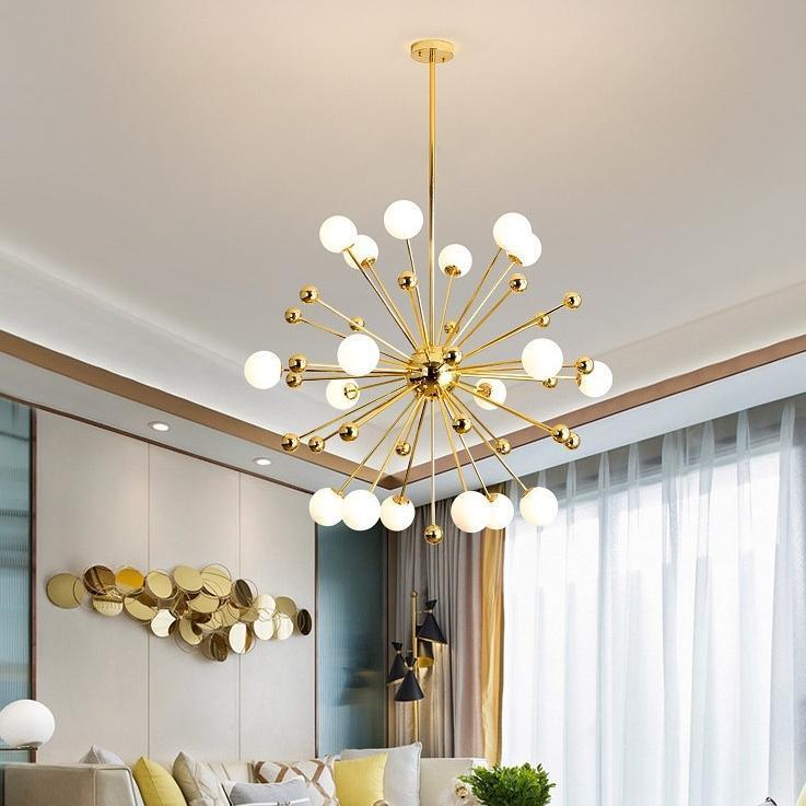 Lustra Kronleuchter Messing Opal Globe-Letslighting