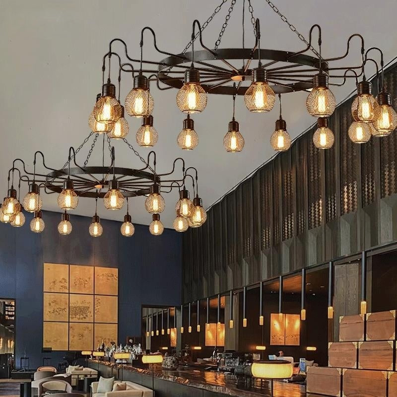 Silva Industriell LED Kronleuchter Metall/Glas Esszimmer/Schlafzimmer