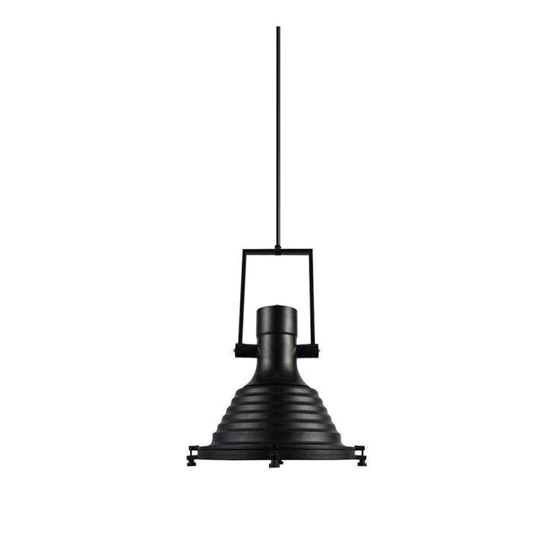 Solara Pendant Lamp Brass Ribbed Dome Industrial - Letslighting