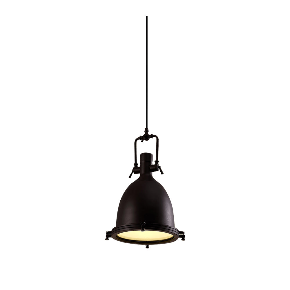 Solara Pendant Lamp Brass Ribbed Dome Industrial - Letslighting