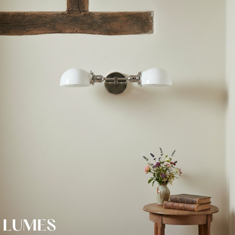 Art Déco Wandleuchte aus Messing für Badezimmer