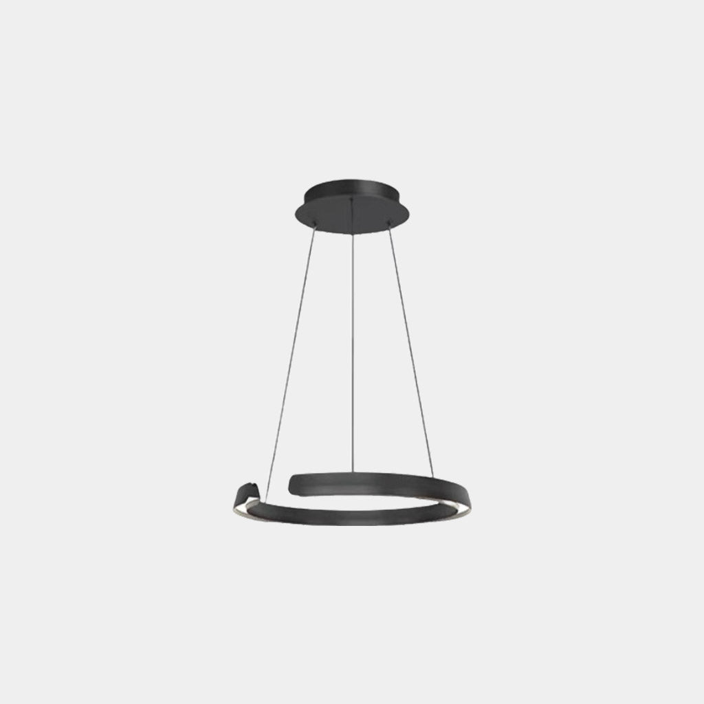 Kronleuchter Multi-Ring C-Form LED dimmbar, Schwarz