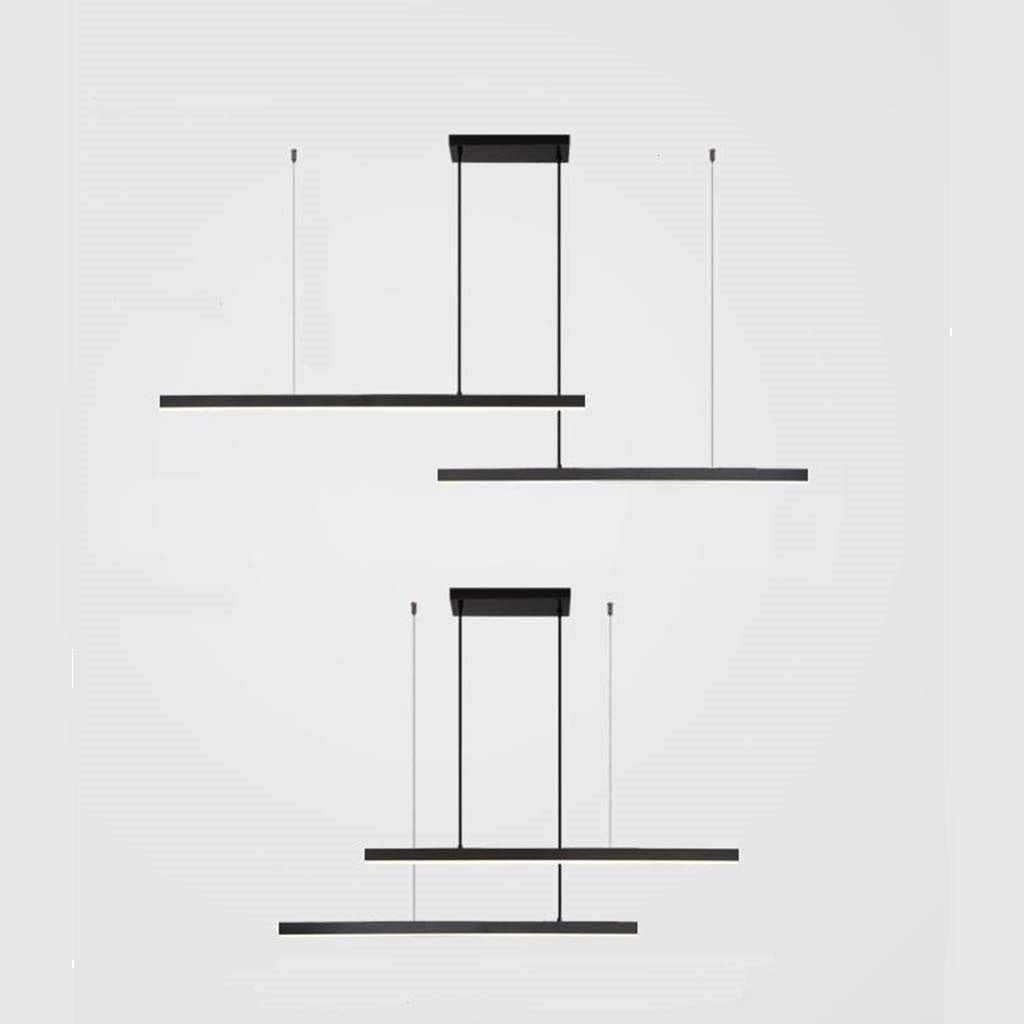 Pendelleuchte Messing Linear Dimmbar LED, Schwarz / Gold