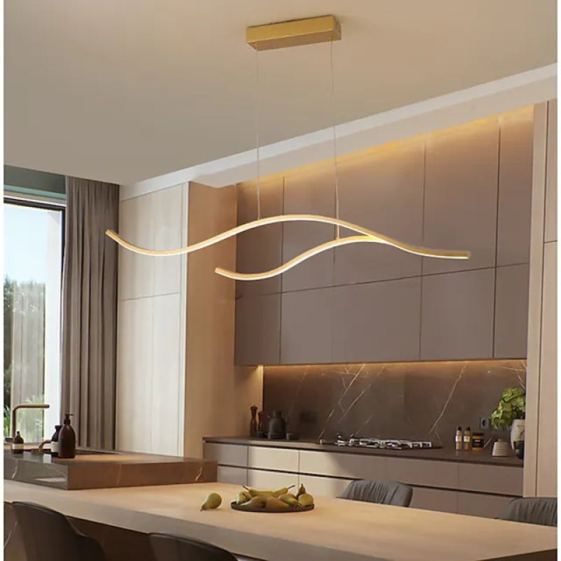 Arisha Modern LED Pendelleuchte Schwarz/Gold Wohn/Schlaf/Esszimmer Metall