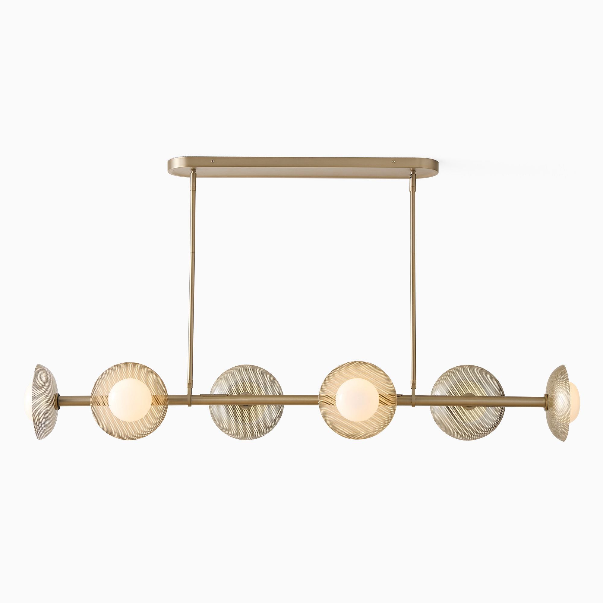 Elorina 6-flammiger linearer Kronleuchter – Moderne Metallleuchte – Esszimmerbeleuchtung