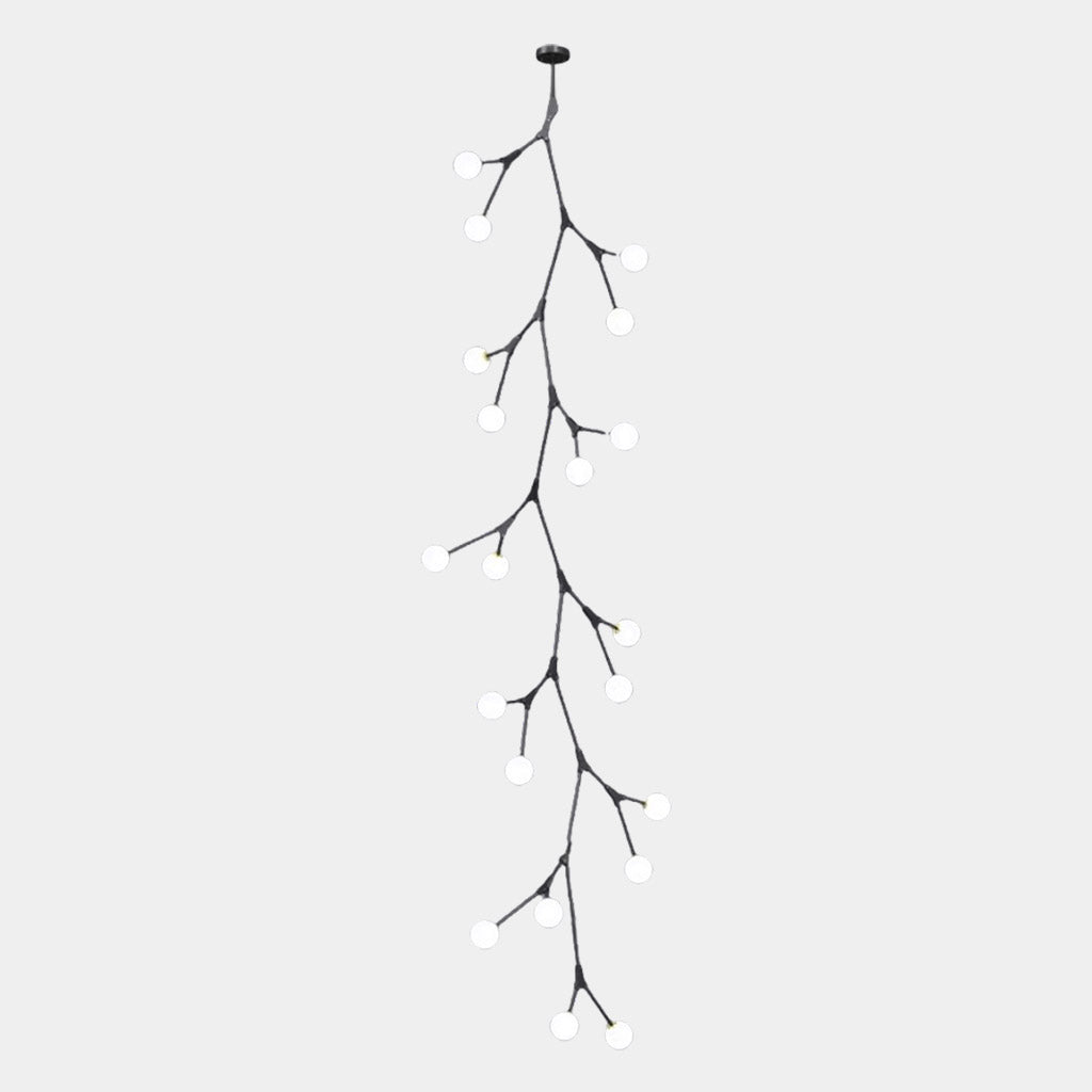 Branch Kronleuchter Glaskugel für hohe Decken, Schwarz / Gold
