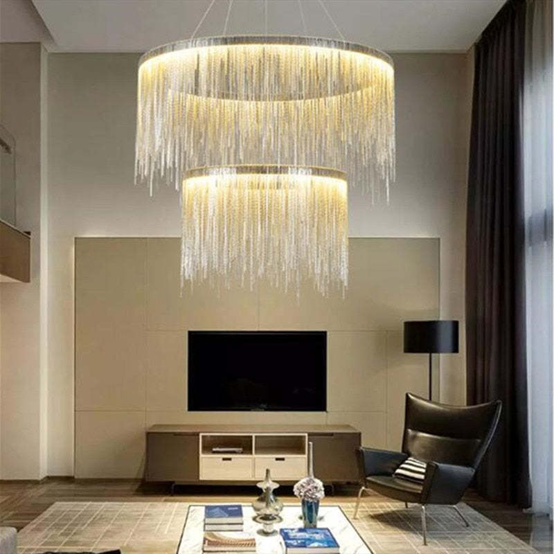 Kristy Nordisch Kronleuchter Silber/Rosegold Schlaf/Wohnzimmer-Letslighting
