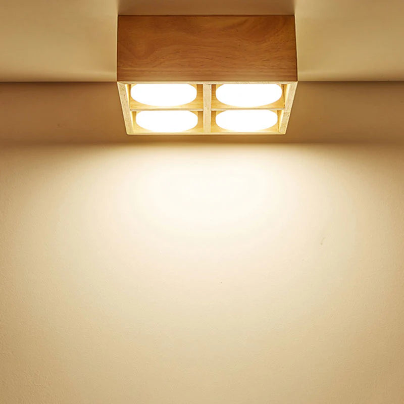 Muto Modern LED Deckenleuchte Platz Wohnzimmer Schlafzimmer Holz Acryl