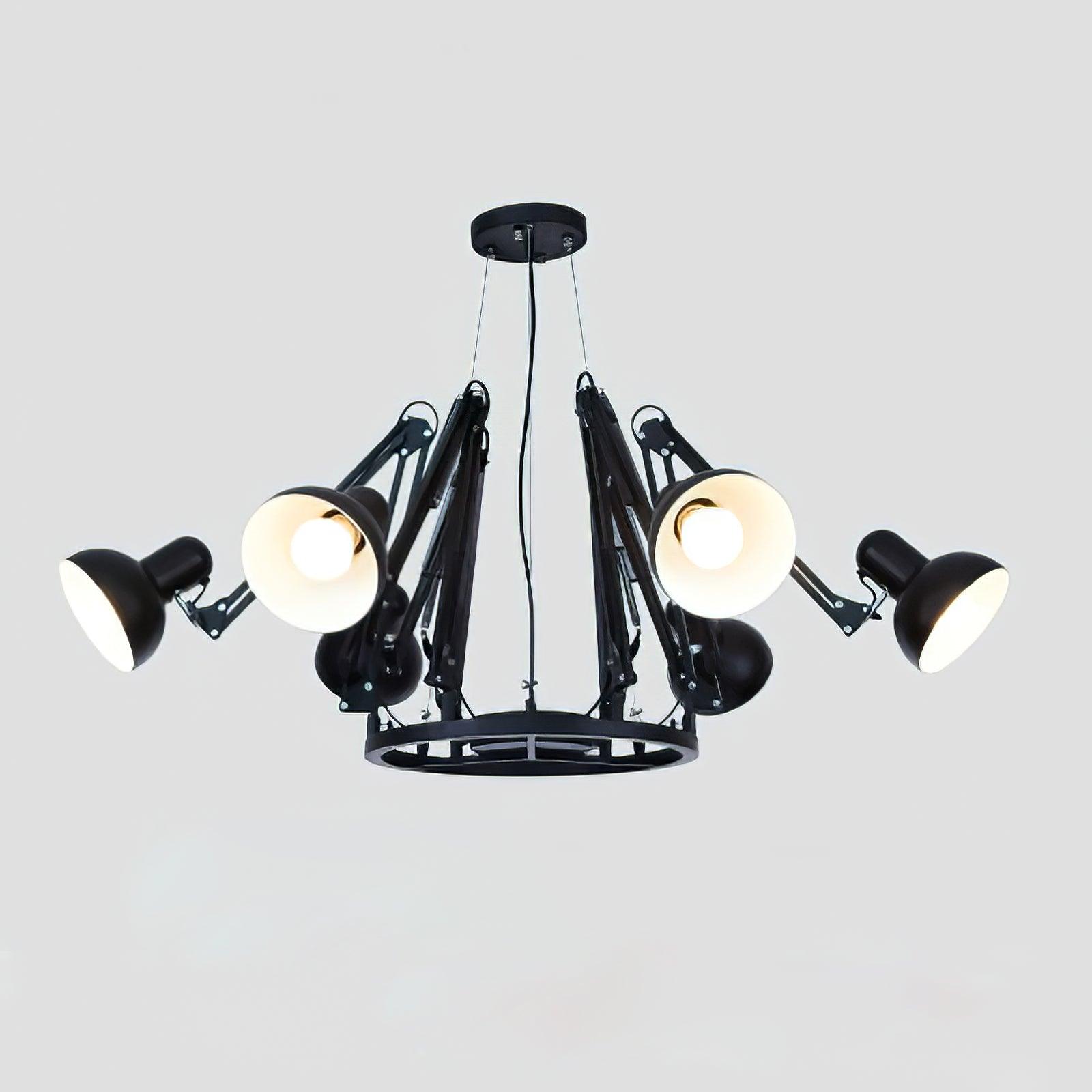 Lustra Kronleuchter Schwarz Verstellbar Multi Arm-Letslighting