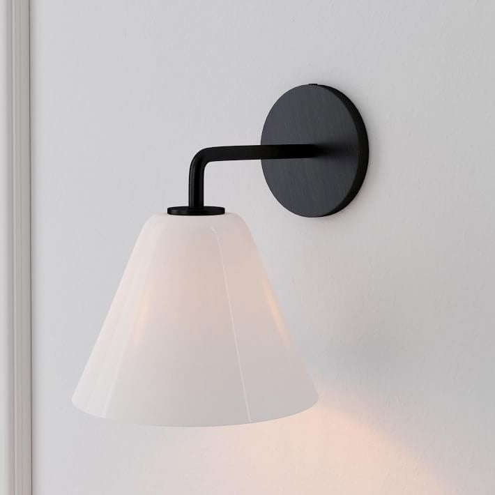 Conica Messing-Wandleuchte – Glas-Wandlampe für Flur und Schlafzimmer