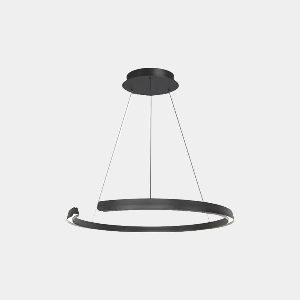 Kronleuchter Multi-Ring C-Form LED dimmbar, Schwarz