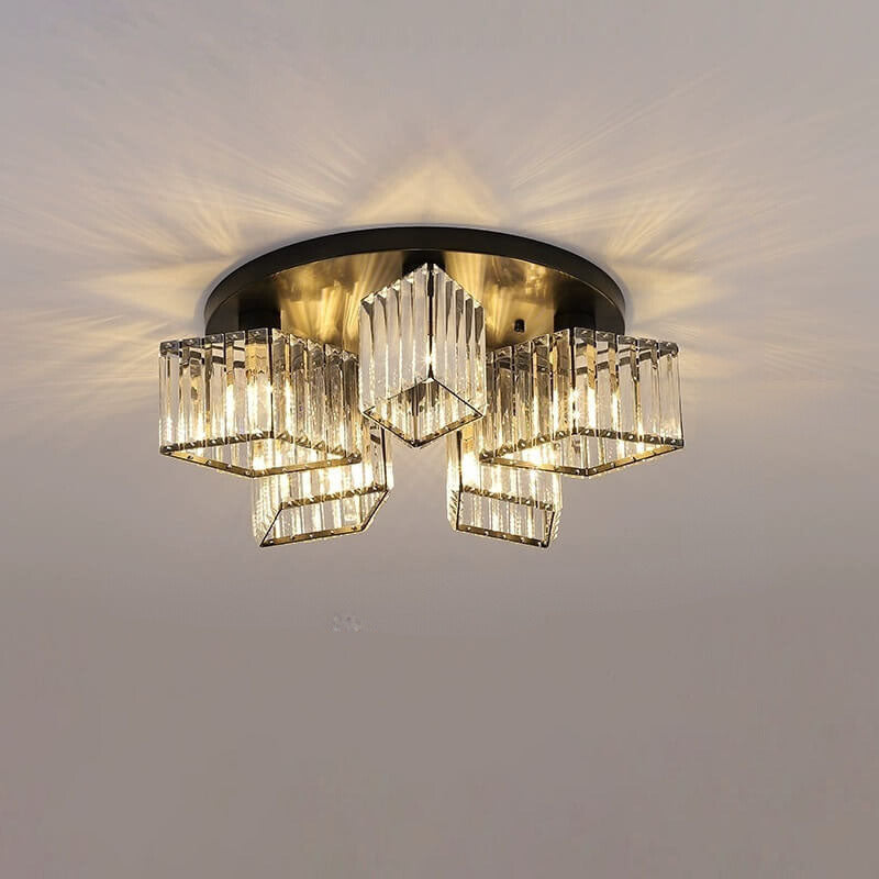 Arisha Modern Deckenleuchte Metall Kristall Wohnzimmer