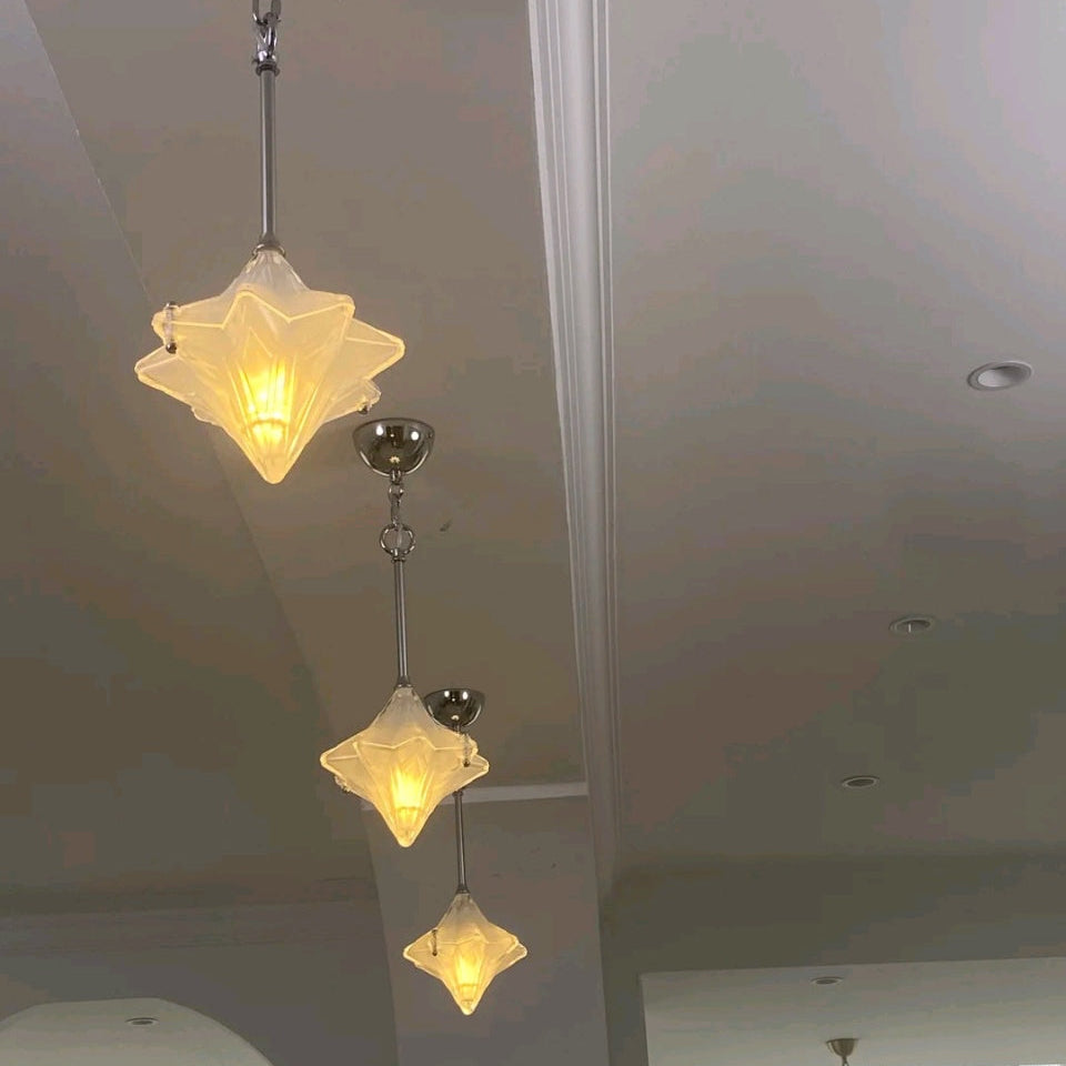 Art Deco Astris Elara Stern Pendelleuchte, Detailansicht