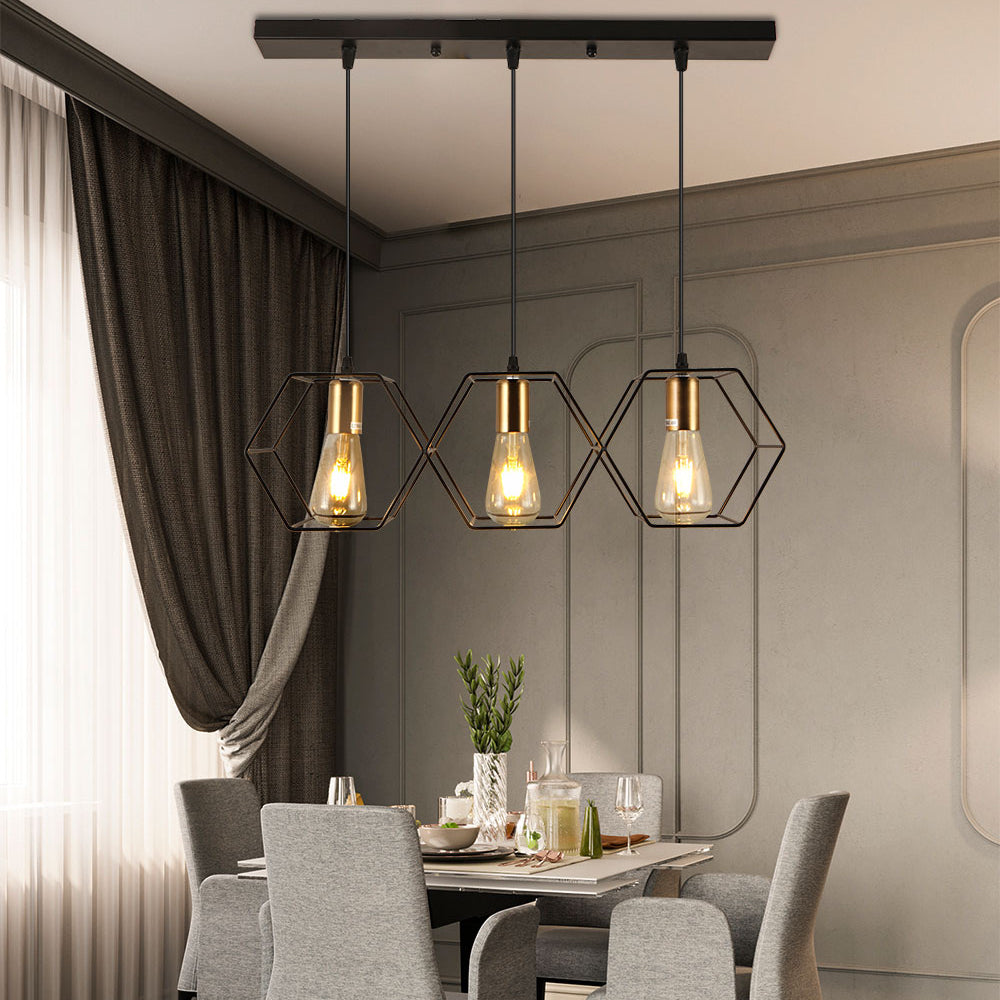 Arisha Modern Linear LED Pendelleuchte Schwarz Ess/Wohn/Schlafzimmer Metall