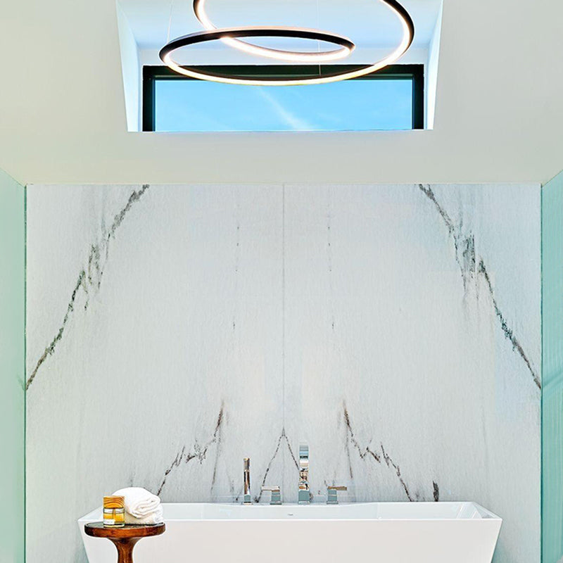 Arisha Modern Ring Linear LED Pendelleuchte Gold/Schwarz Wohn/Schlaf/Esszimmer Kupfer&Kieselgel