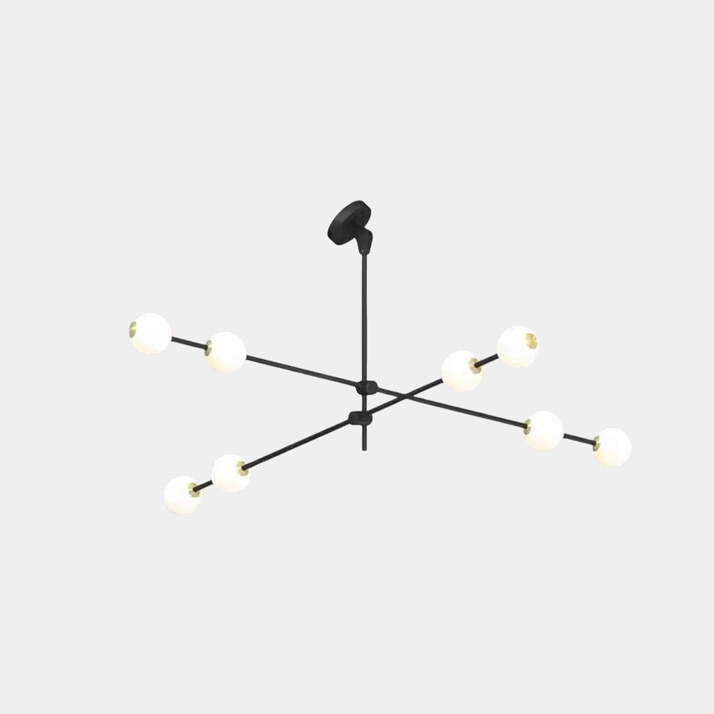 Kronleuchter Sputnik Glas Multi-Globe für schräge Decke