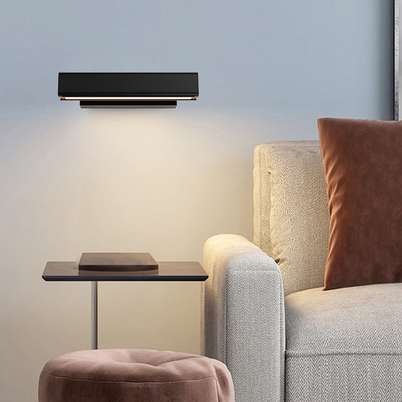 Arisha Modern Modern LED Wandleuchte Innen Drehbar Rechteckig Metall/Holz Wohnzimmer
