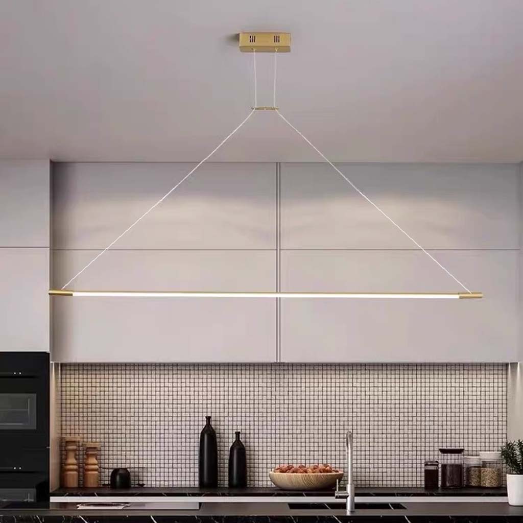 Pendelleuchte Modern Messing Lange Stange Linear LED, Gold