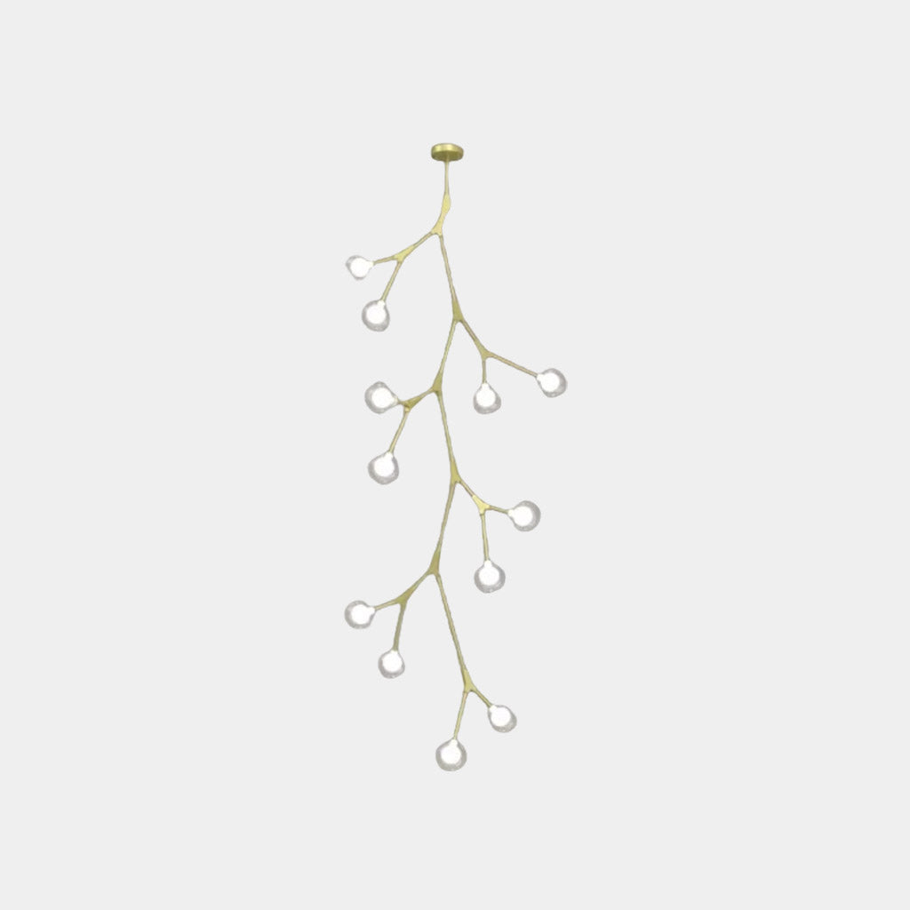Branch Kronleuchter Glaskugel für hohe Decken, Schwarz / Gold