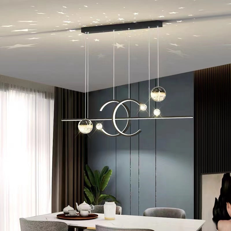 Kristy Linear Doppel-C-Design Pendelleuchte Esszimmer Wohnzimmer Schlafzimmer-Letslighting