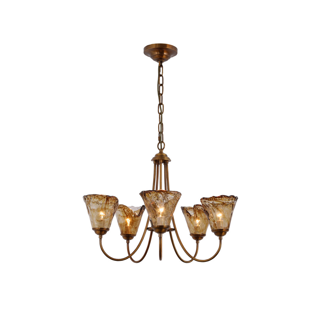 Ilsilis Bernstein Vintage Industrial Kronleuchter-Letslighting