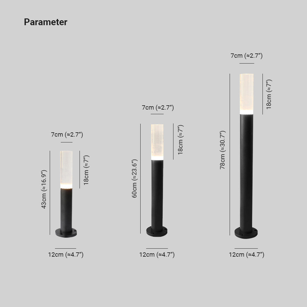 Ray Modern Stehend LED Außenleuchte Schwarz Garten/Terrasse Metall&Acryl Zeitgenössisch 43/60/78CM Lang
