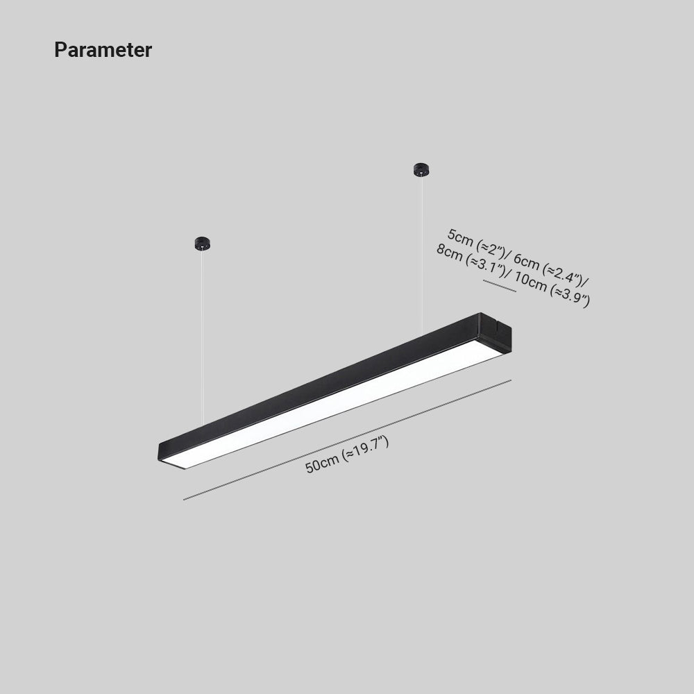 Arisha Minimalist Linear Acryl Pendelleuchte, Schwarz/Weiß, Wohnzimmer